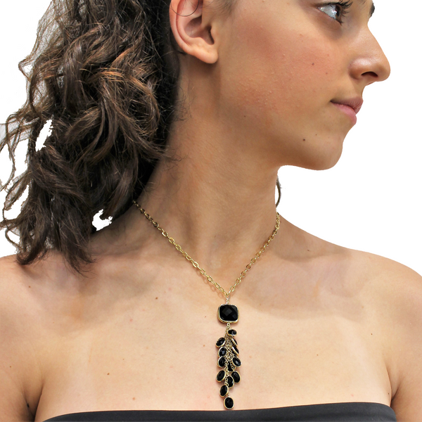 COLLIER ORO 18 CARATI E AGATA NERA