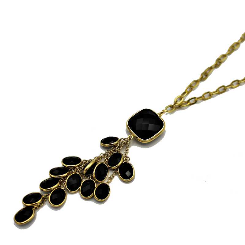 COLLIER ORO 18 CARATI E AGATA NERA