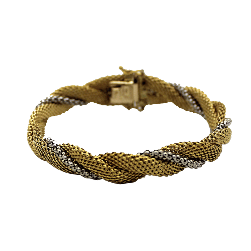 BRACCIALE ORO 18 CARATI BIANCO E GIALLO