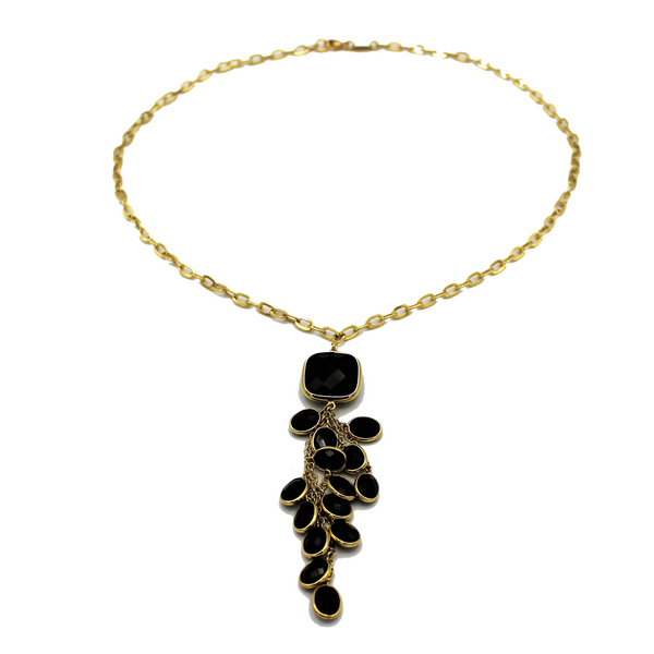 COLLIER ORO 18 CARATI E AGATA NERA