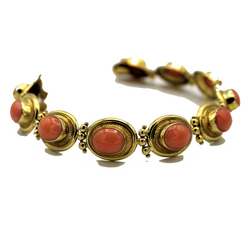 BRACCIALE CORALLO ROSA E ORO 18 CARATI